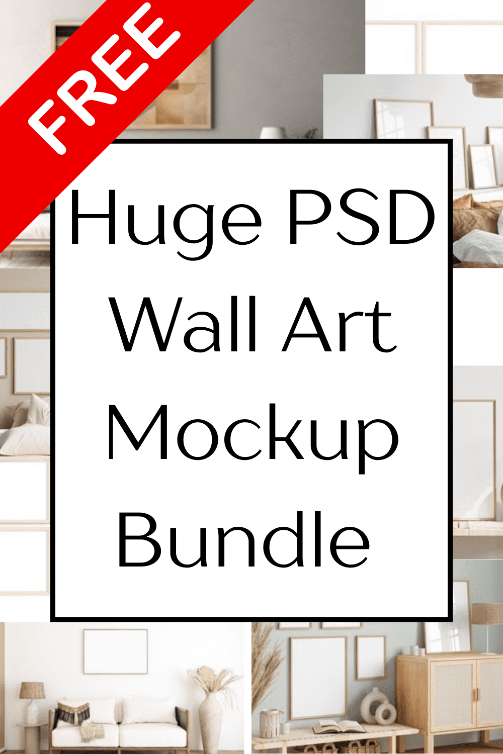 free wall art mockup bundle